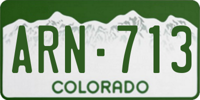 CO license plate ARN713