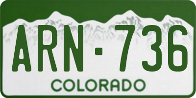 CO license plate ARN736