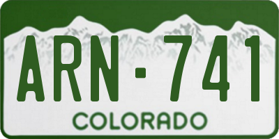 CO license plate ARN741