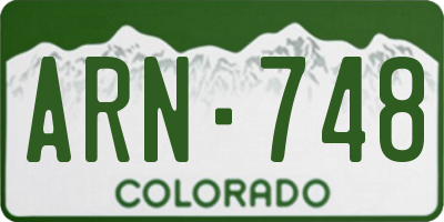 CO license plate ARN748