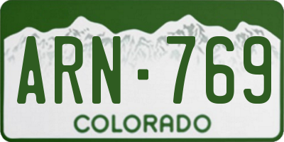 CO license plate ARN769
