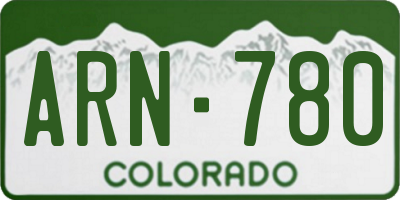 CO license plate ARN780