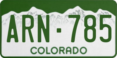 CO license plate ARN785