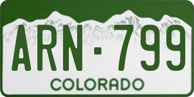 CO license plate ARN799
