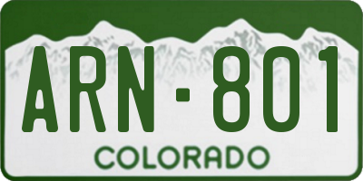 CO license plate ARN801