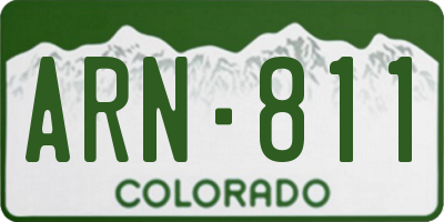 CO license plate ARN811