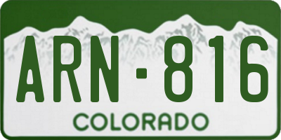 CO license plate ARN816