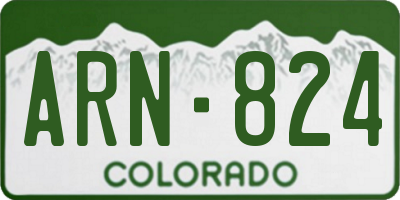 CO license plate ARN824