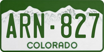 CO license plate ARN827
