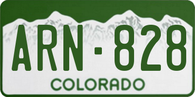 CO license plate ARN828