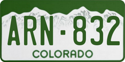 CO license plate ARN832