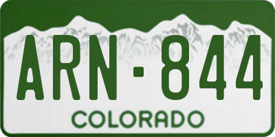 CO license plate ARN844