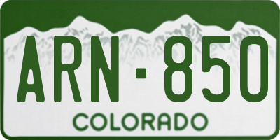 CO license plate ARN850
