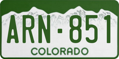 CO license plate ARN851