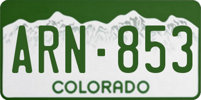 CO license plate ARN853
