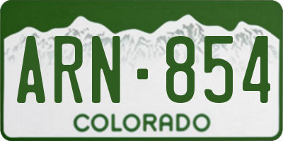 CO license plate ARN854