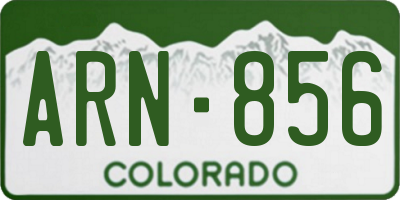 CO license plate ARN856