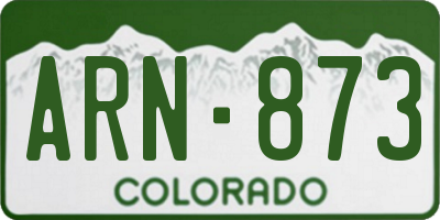 CO license plate ARN873