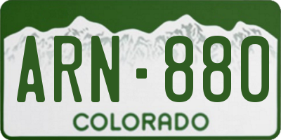 CO license plate ARN880