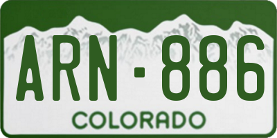 CO license plate ARN886
