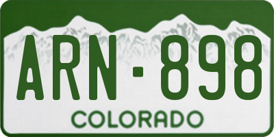 CO license plate ARN898