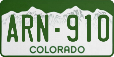 CO license plate ARN910