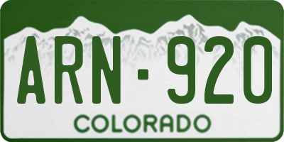 CO license plate ARN920