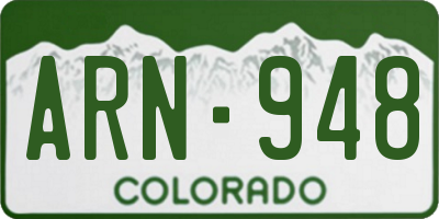 CO license plate ARN948