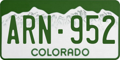 CO license plate ARN952