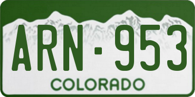 CO license plate ARN953