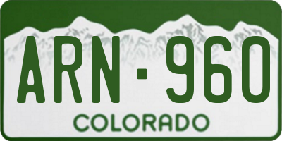 CO license plate ARN960