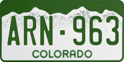 CO license plate ARN963