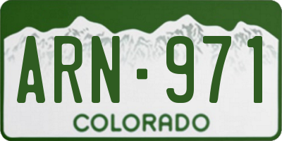 CO license plate ARN971