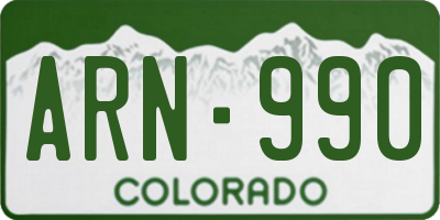 CO license plate ARN990