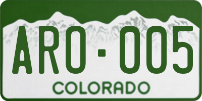 CO license plate ARO005