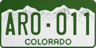 CO license plate ARO011