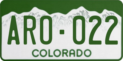 CO license plate ARO022