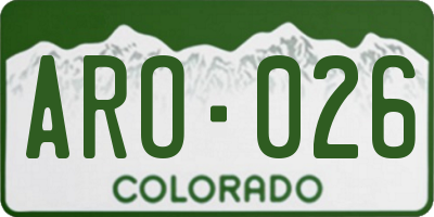 CO license plate ARO026