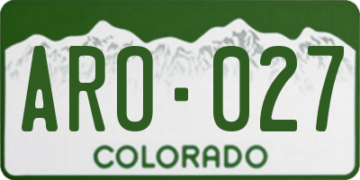 CO license plate ARO027