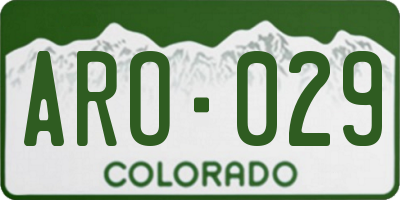 CO license plate ARO029