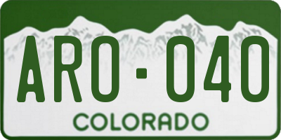 CO license plate ARO040