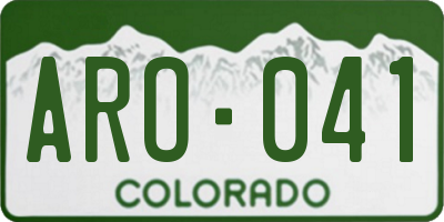 CO license plate ARO041