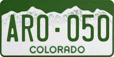CO license plate ARO050