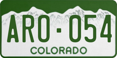 CO license plate ARO054
