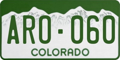CO license plate ARO060
