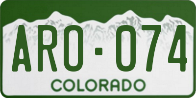 CO license plate ARO074