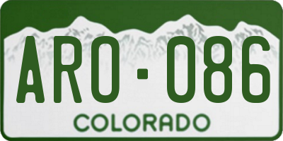 CO license plate ARO086