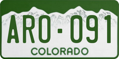 CO license plate ARO091
