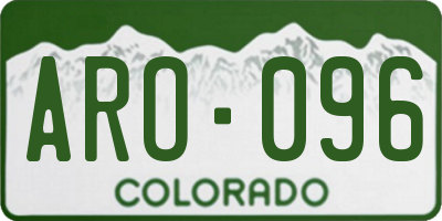 CO license plate ARO096