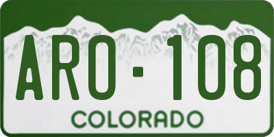 CO license plate ARO108